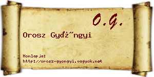 Orosz Gyöngyi névjegykártya
